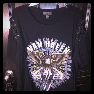 Forever 21 Van Halen strappy shoulder Tee